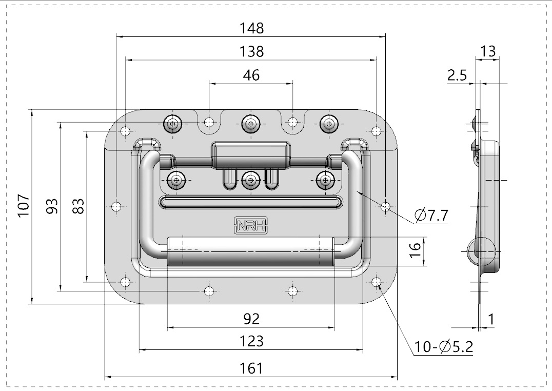 Heavy Duty Recessed Handles, Silver Spring Loaded Recessed Handle with Grip Recessed Pull Handle Heavy Duty Recessed Handles, Silver Spring Loaded Recessed Handle with Grip Recessed Pull Handle