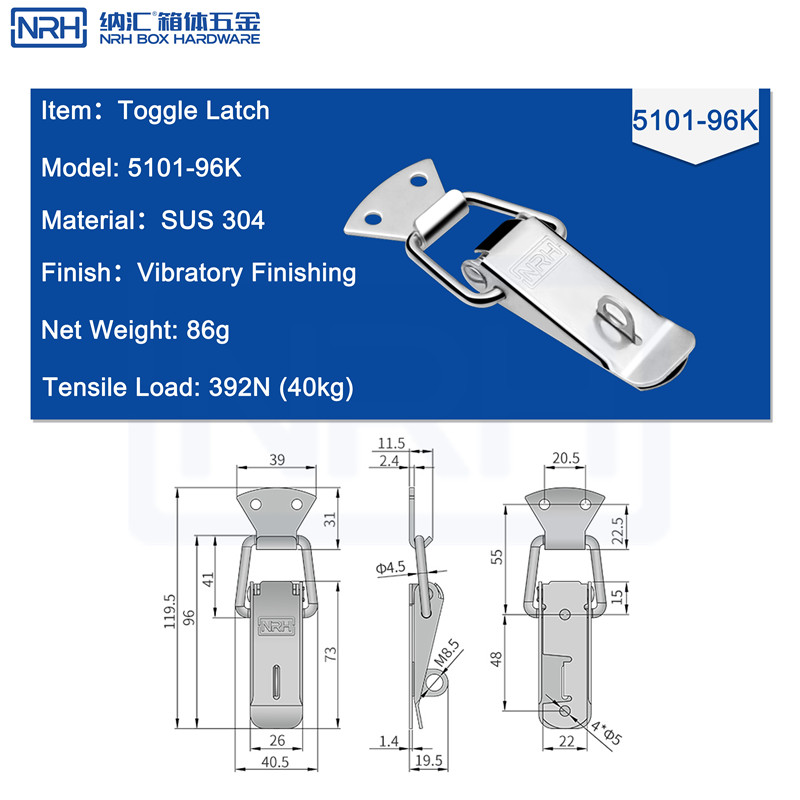 Toggle Latches 5101-96K-S04-ZG - dimensions chart
