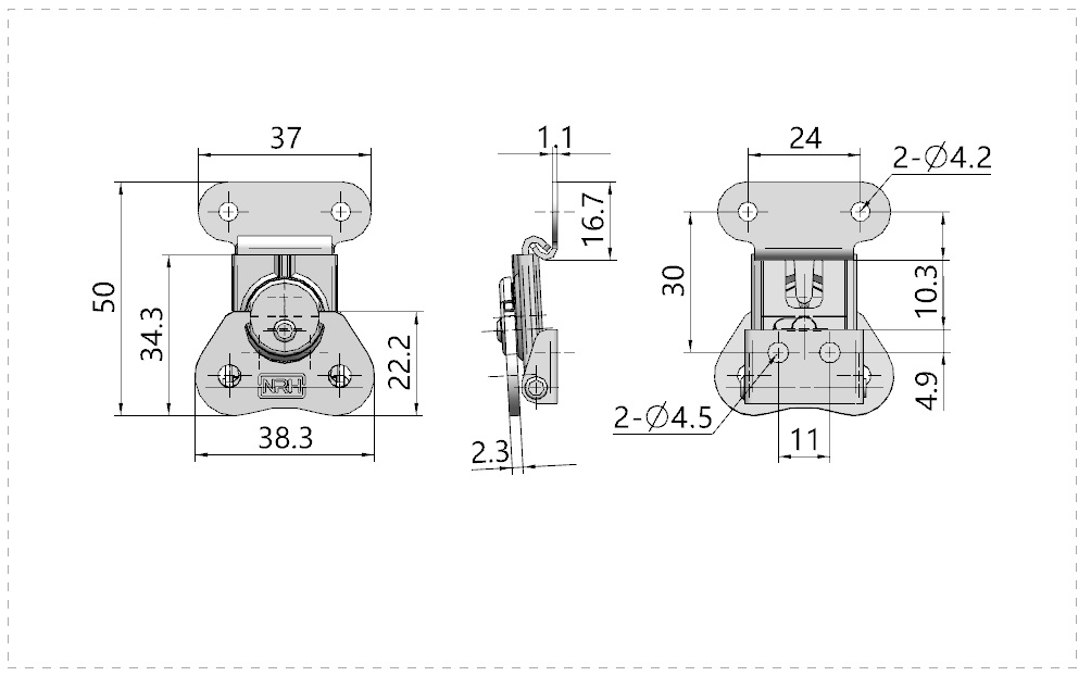 304 Stainless Steel Draw Latch Butterfly Latch 6318