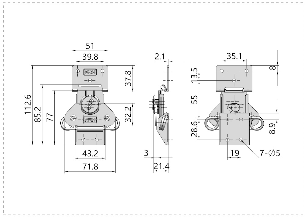 Butterfly Latch Model 6306-85 | Zinc Plated Iron Heavy Duty Latch for Equipment Cases