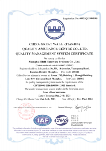 NRH Holds ISO 9001 Certification for Box Hardware Sales