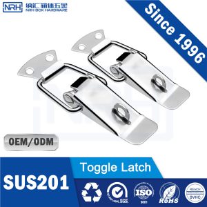 R5101-105K SUS201 Stainless Steel Spring Toggle Latch with Padlock Hole, Heavy Duty Industrial Fastener
