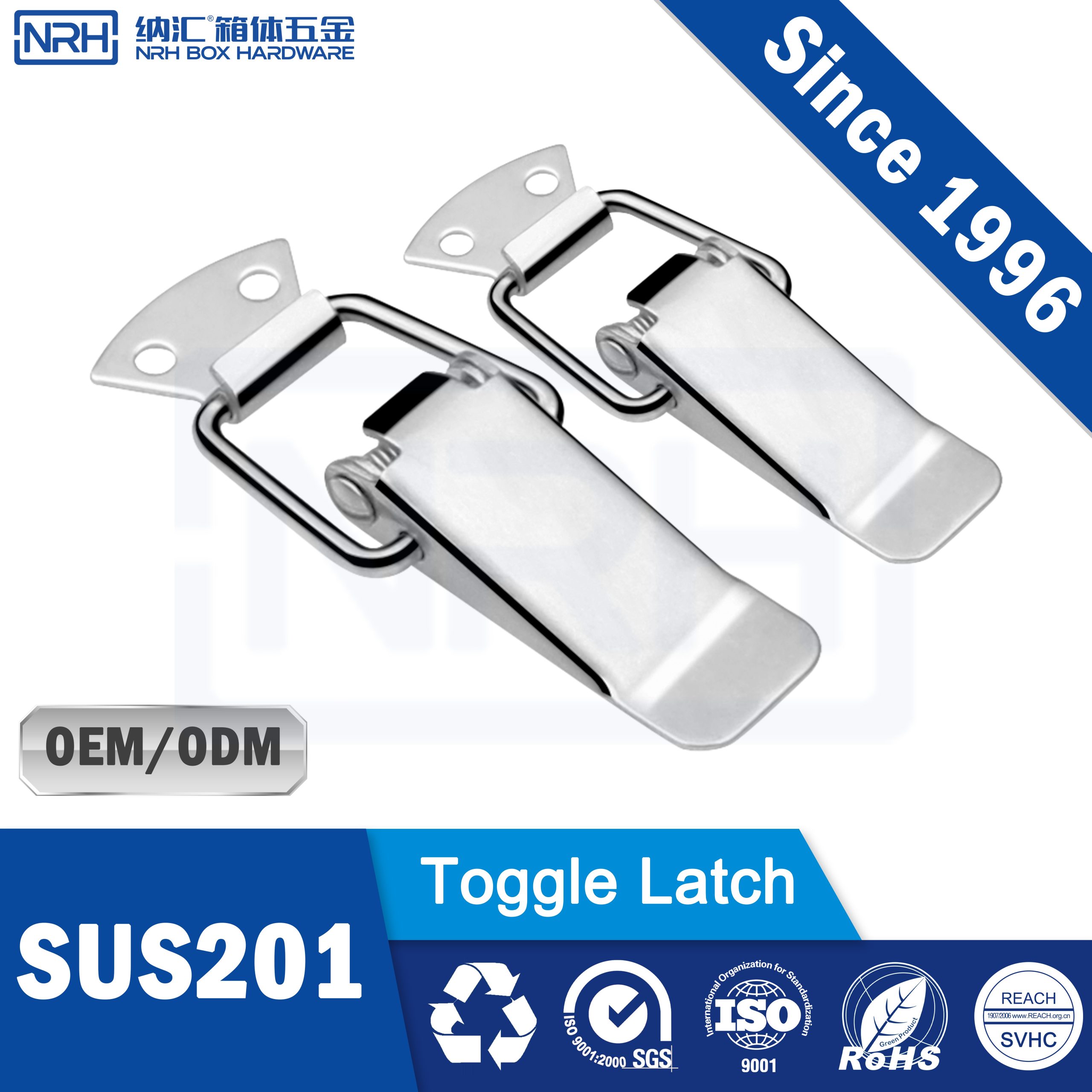 R5102-90 Heavy Duty Toggle Latch, SUS201 Stainless Steel, Vibratory Polish