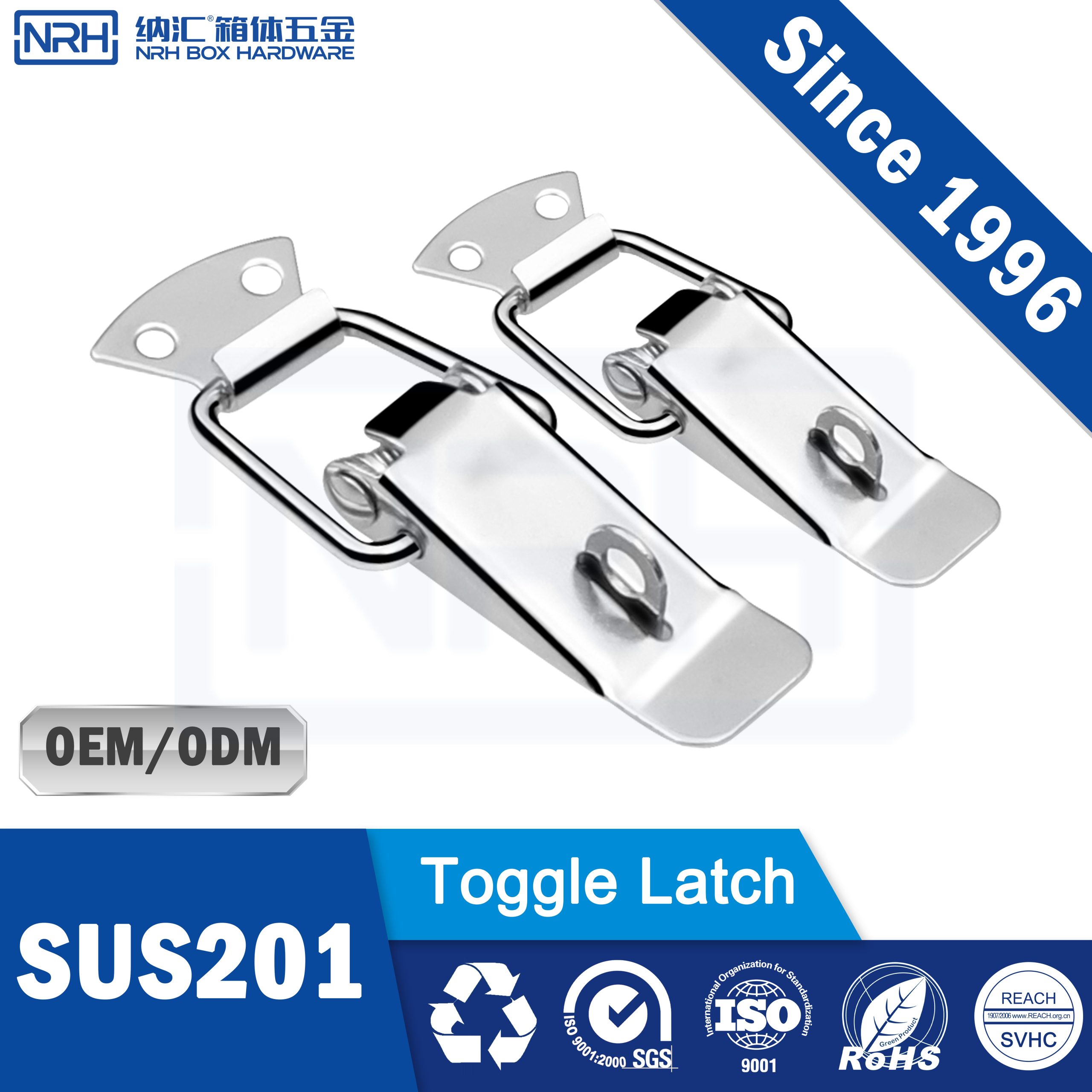 R5102-90K Stainless Steel Spring Toggle Latch with Padlock Hole, SUS201