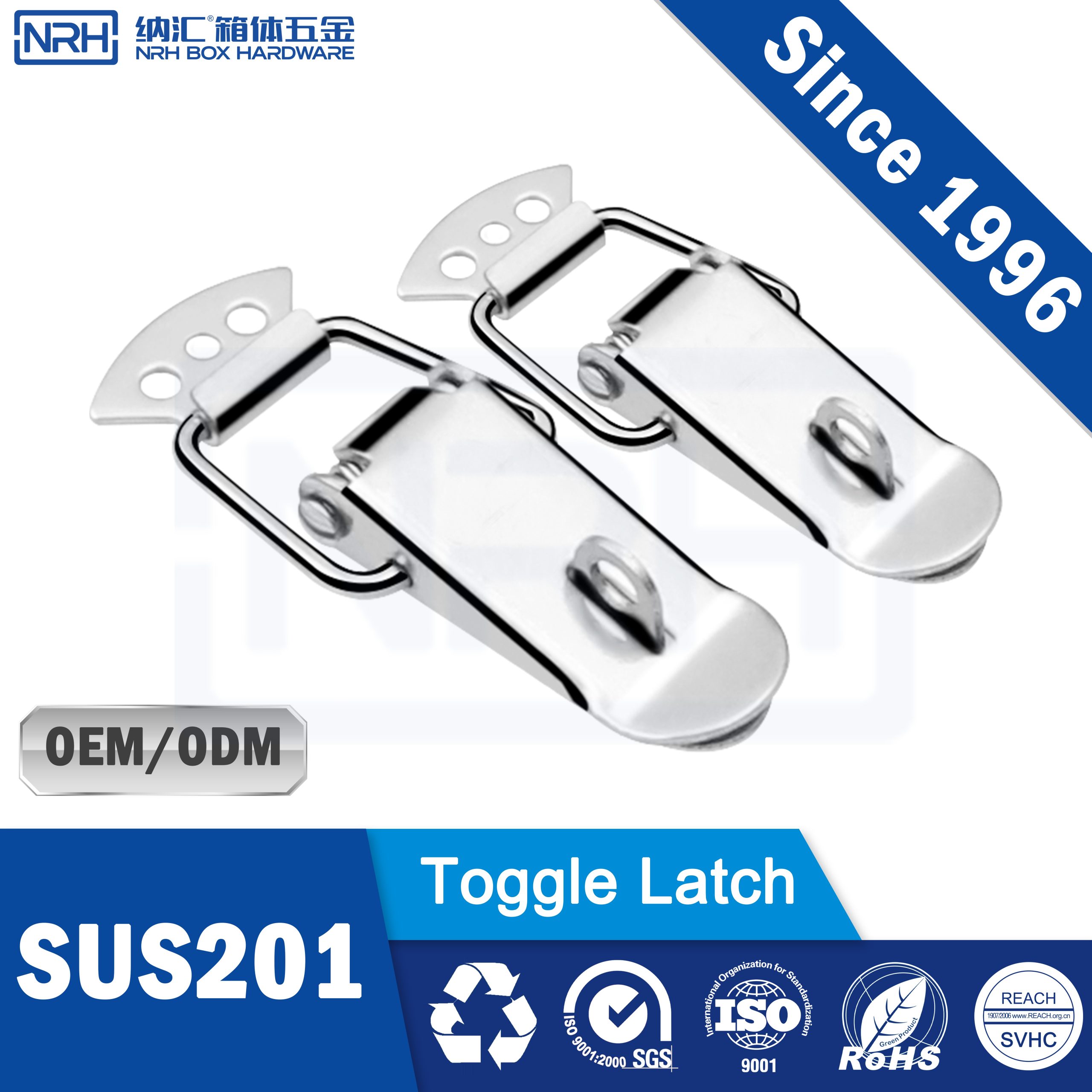 R5103-75K Heavy Duty Toggle Latch with Padlock Hole, Nickel Plated SPCC