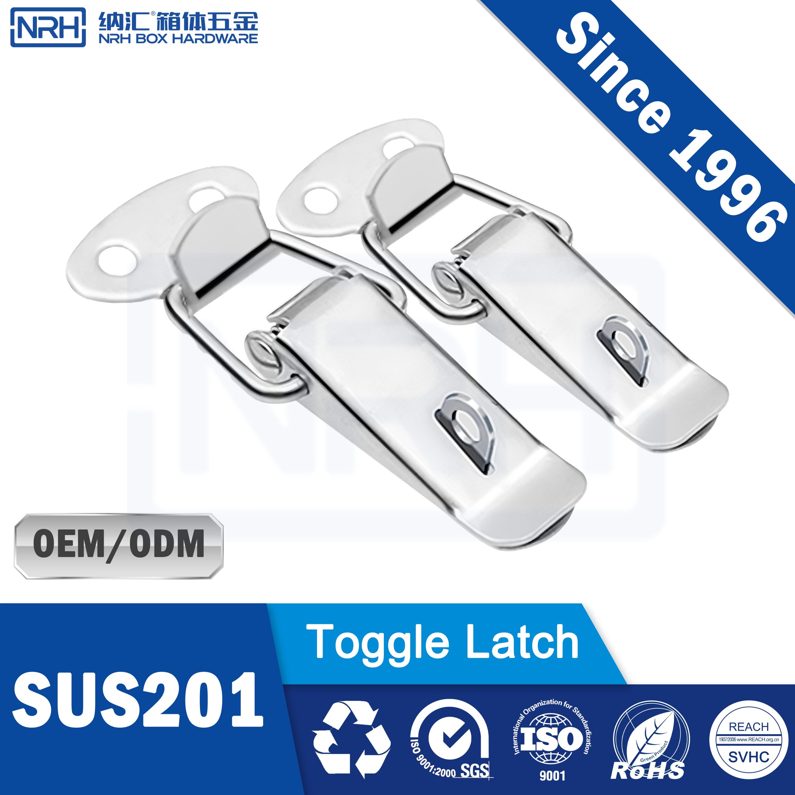 R5104-59K Toggle Latch with Padlock Hole, SUS201 Stainless Steel, Panel Fastener