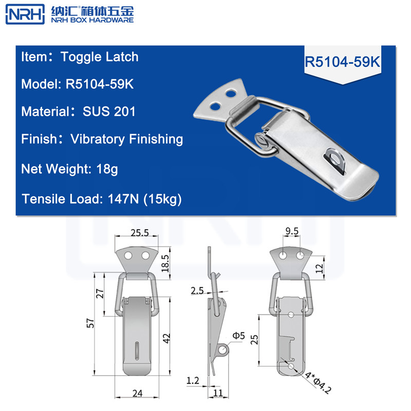 Toggle Latches R5104-59K-S01-ZG - dimensions chart