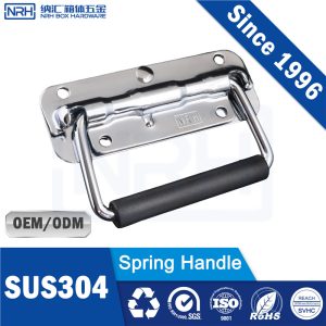 NRH 4201-100 Spring Handle | SUS304 Stainless Steel, High Gloss, 25kg Load