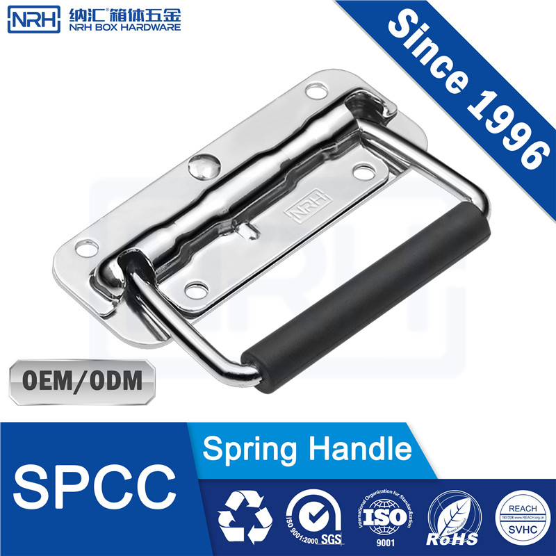 NRH Spring Handle - SPCC Steel, Chrome Plating, Rubber Grip, 90° Stop, Auto Return