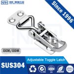 NRH 5608-70K Adjustable Toggle Latch with Lock Hole | SUS304 Stainless Steel Draw Latch