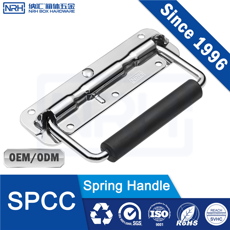 NRH R4201-140 Heavy Duty Spring Handle SPCC Steel Chrome Plating Rubber Grip