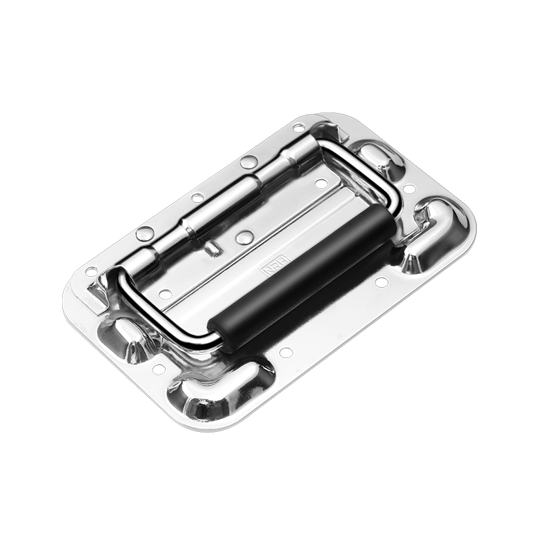 NRH 4101-160-1 Heavy Duty Chrome Spring Flush Pull - Carbon Steel Auto Retract