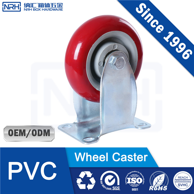 NRH 9209-100C Heavy Duty Rigid Caster PVC Blue Zinc Plated High Load Industrial Caster