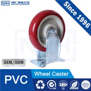 NRH 9209-125C Heavy Duty Rigid Caster-PVC Blue Zinc 130kg | Straight – Line Industrial Caster