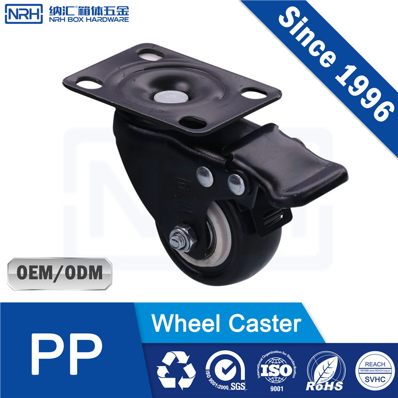 NRH R9201-50B Swivel Caster with Brake PP Black 70kg Load Industrial Caster