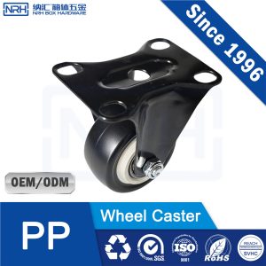 NRH R9201-50C Rigid Caster – PP Black High Load | Industrial Caster