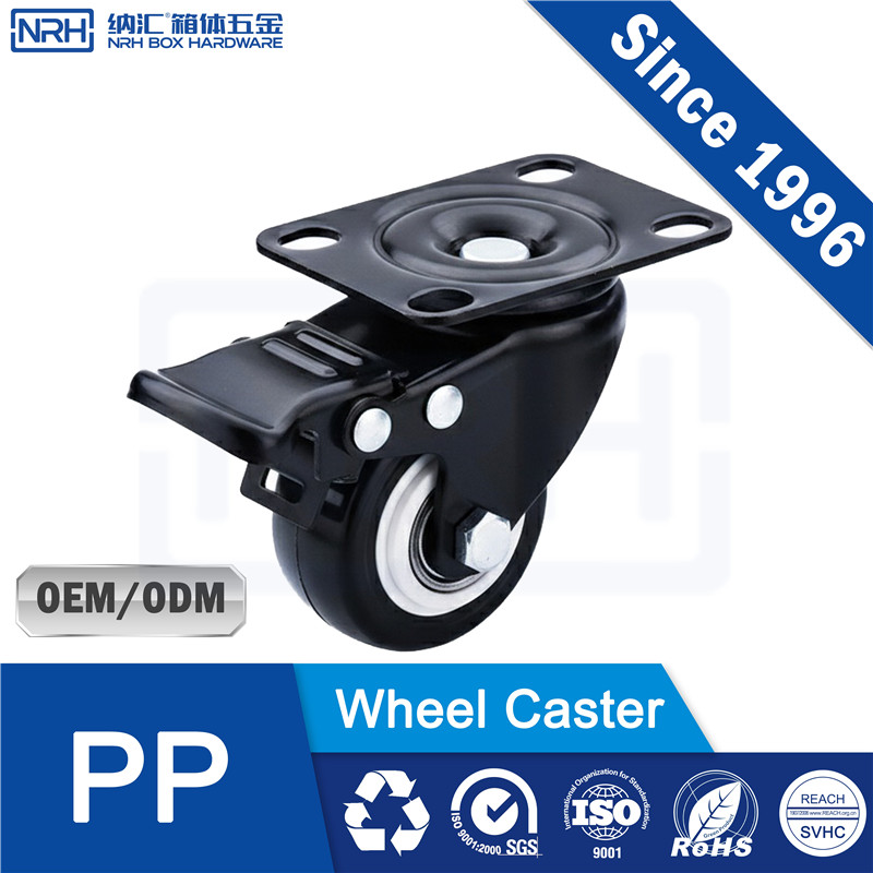 NRH R9201-65B Heavy Duty Swivel Caster with Brake – PP Black High Load | Industrial Caster