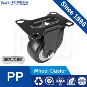 NRH R9201-65C Heavy Duty Rigid Caster – PP Black High Load | Industrial Caster