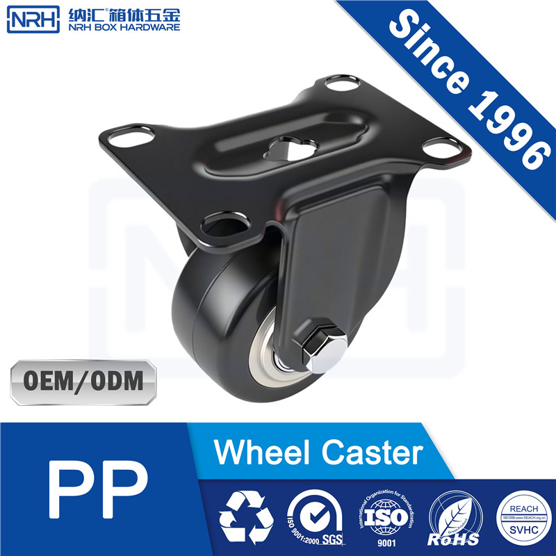 NRH R9201-65C Heavy Duty Rigid Caster – PP Black High Load | Industrial Caster