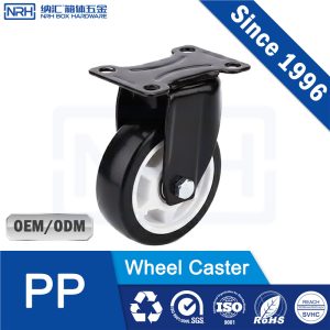 NRH R9201-75C Extra Heavy Duty Rigid Caster – PP Black Ultra High Load | Industrial Caster