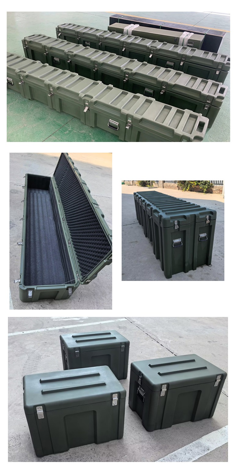 NRH 4259-108 handle and 6324-74 latch installed on roll-molded rescue equipment box - close-up view