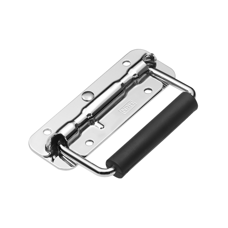 NRH 4201-120 spring-loaded handle - 304 stainless steel, vibratory finish, 35kg load capacity, 161g