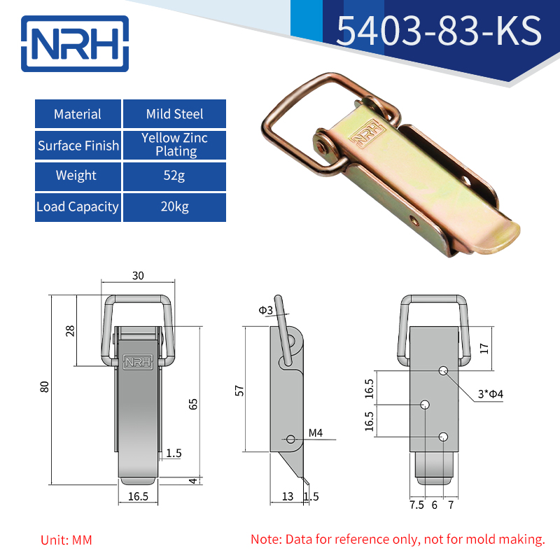 Toolbox Latches 5403-83-KS-FE-CL - dimensions chart