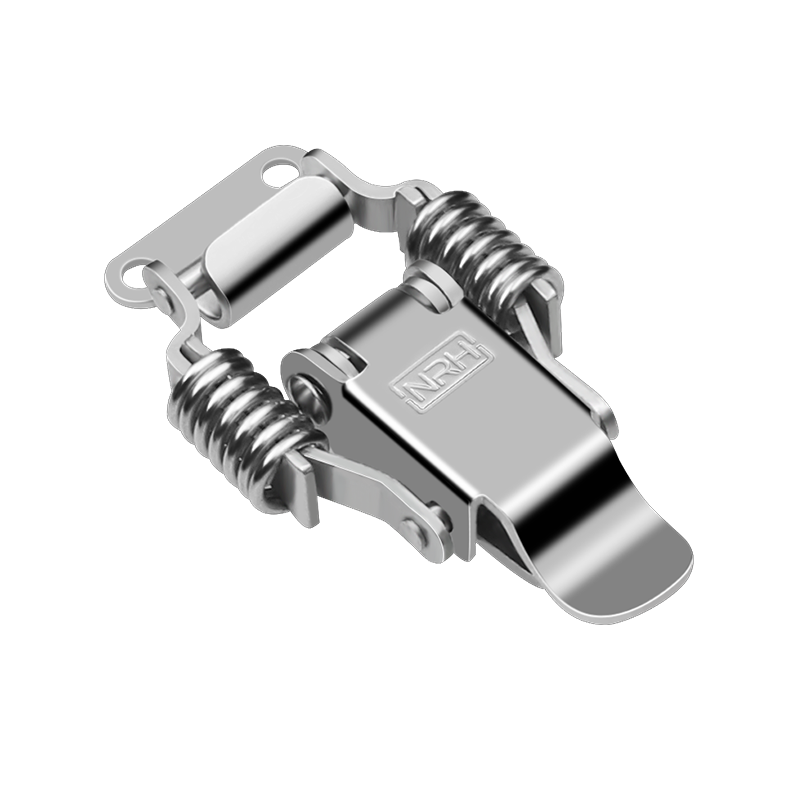 NRH 5502-59-FE-NI double spring nickel plated mild steel draw latch with damper for flight case and industrial equipment