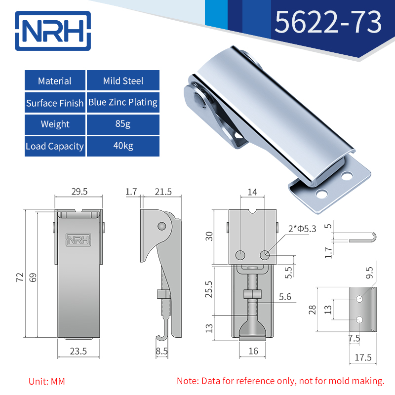 Safety Toggle Latches 5622-73-FE-ZL - dimensions chart