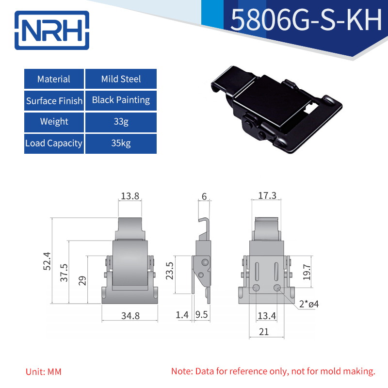 Safety Toggle Latches 5806G-S-KH - dimensions chart