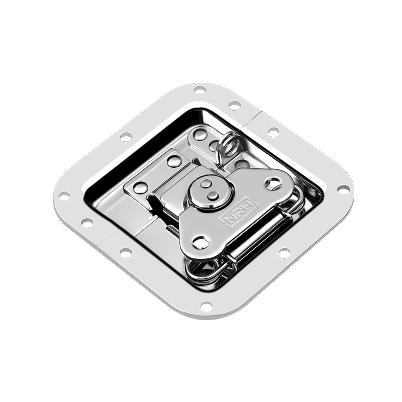 NRH 6101-108K flush-mount butterfly lock for touring cases - 392N tensile strength, keyed security, chrome finish