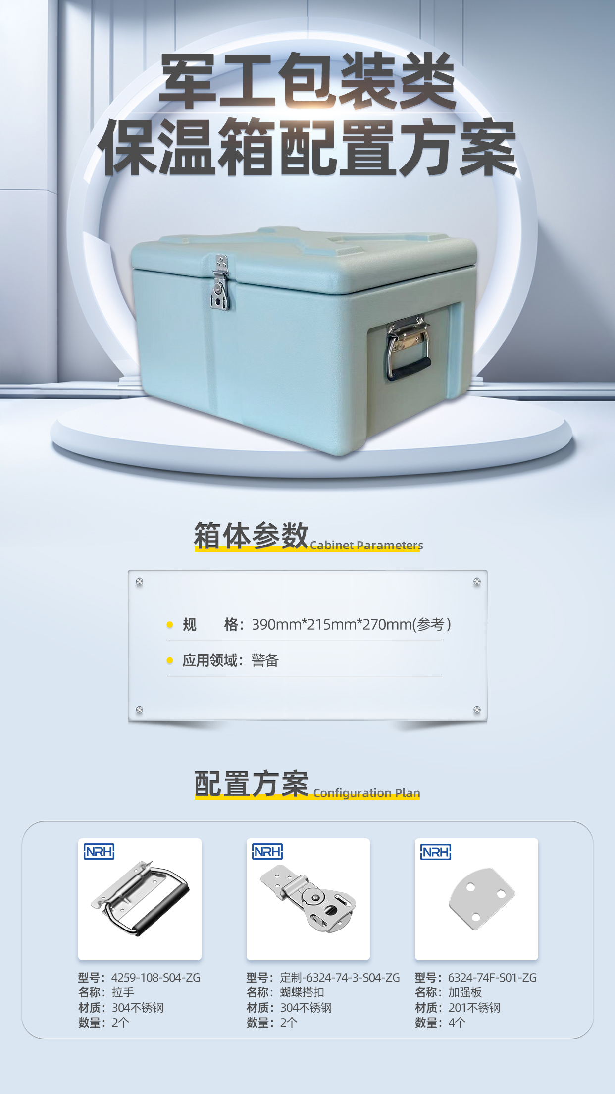 Case 51 - Insulated food transport case with custom stainless steel latches and reinforcement plates