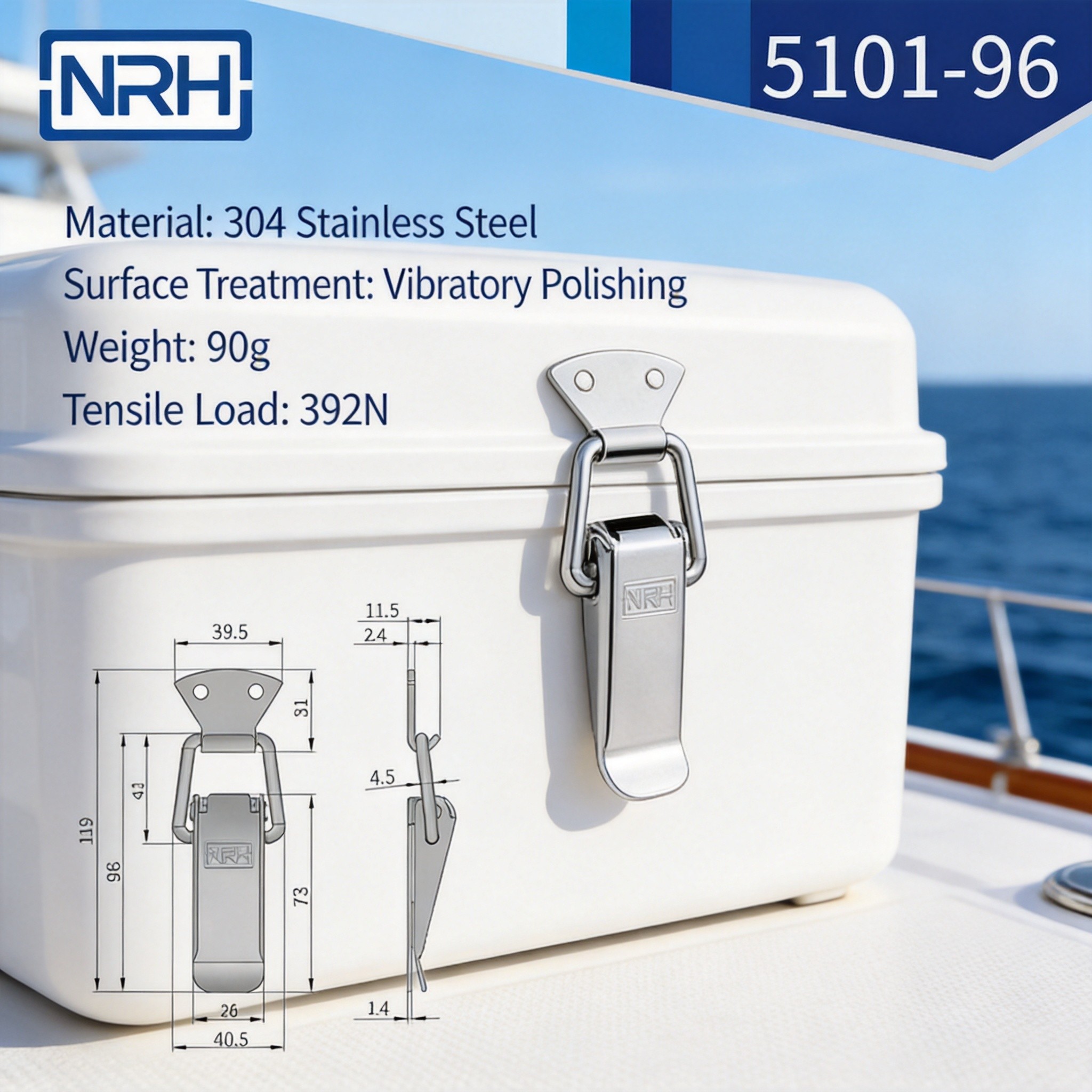 SUS316 butterfly latch mounted on marine navigation case