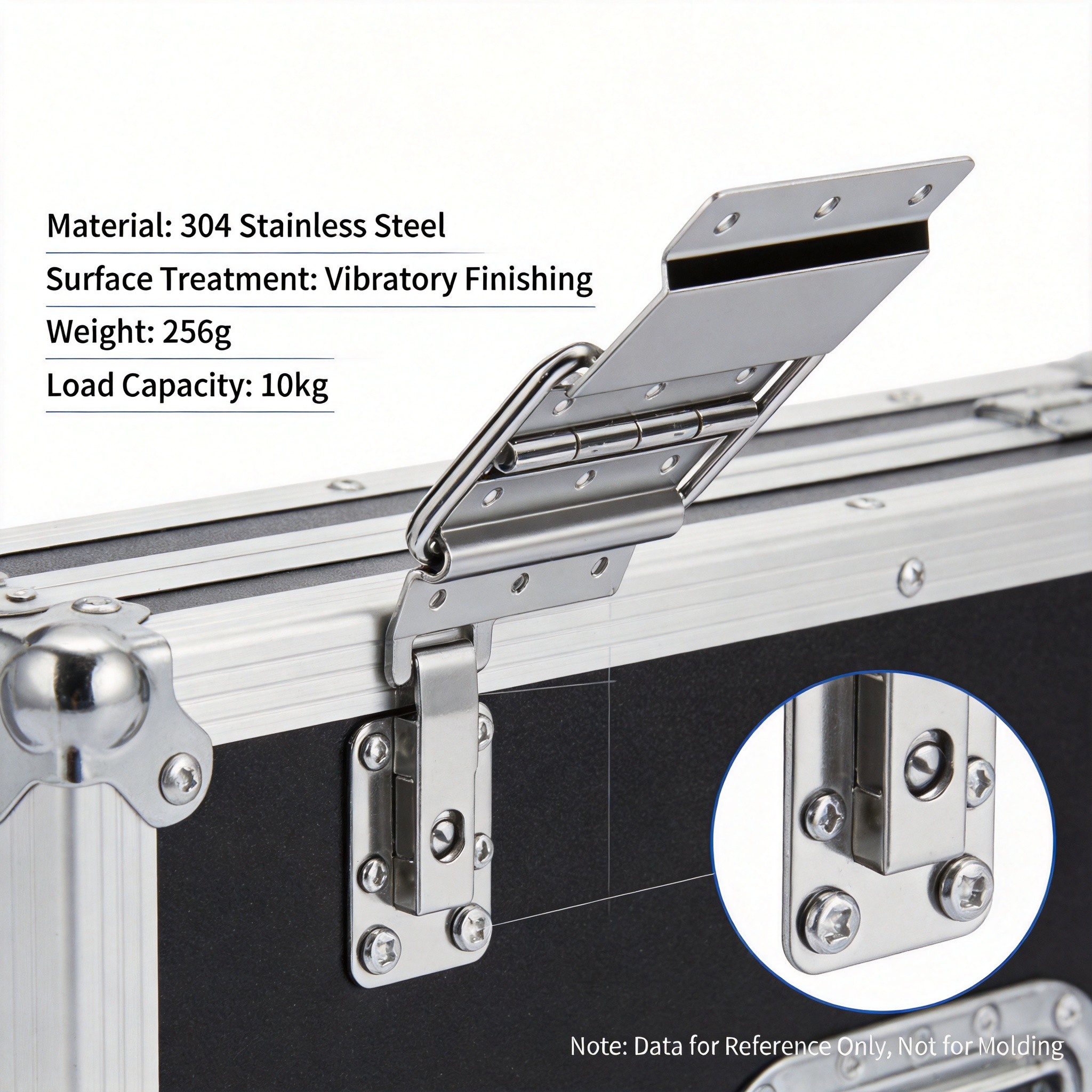 Support hinge 8131-100-S04-ZG showing 90 degree stay position on metal case