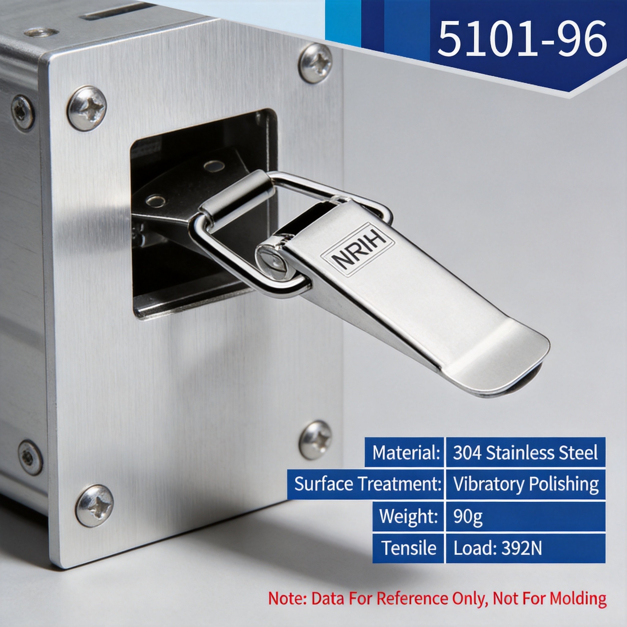 Spring pin latch mounted on electronic enclosure panel showing push-to-open mechanism