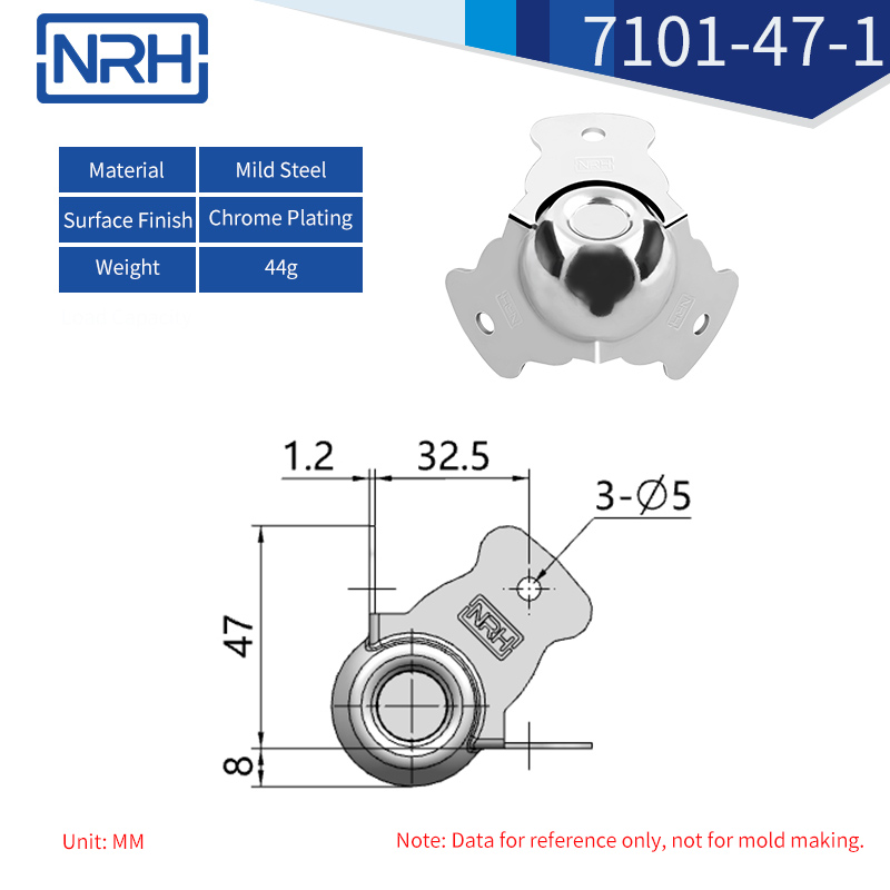 Ball Corner Protectors 7101-47-1-FE-CR - dimensions chart
