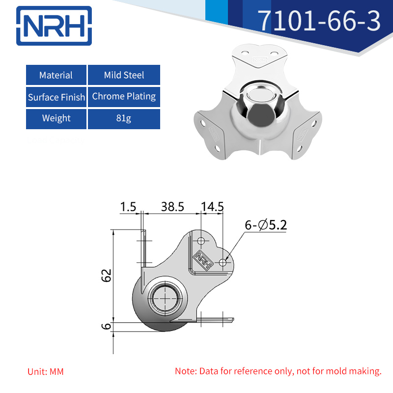 Ball Corner Protectors 7101-66-3-FE-CR - dimensions chart
