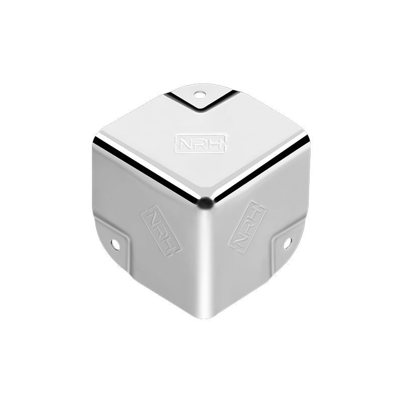 Large Flat Corner Protector 50mm Chrome Plated 3 Holes