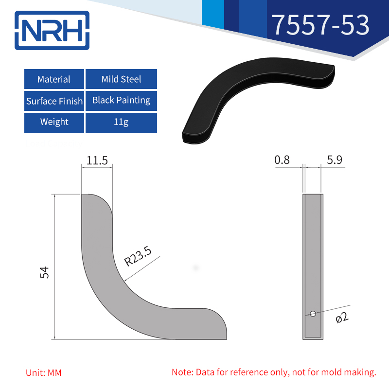 Triangular & Rounded Corner Protectors 7557-53-FE-BK2 - dimensions chart
